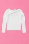 بلوز آستین‌بلند زنانه برند Cotton On – مدل یقه گره‌ای با برش Cut-out –