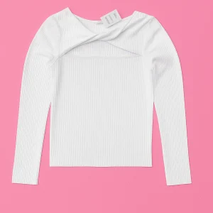 بلوز آستین‌بلند زنانه برند Cotton On – مدل یقه گره‌ای با برش Cut-out –
