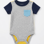 بادی آستین کوتاه نوزادی برند Carter's مدل Pocket Bodysuit (سایز NB / مناسب نوزاد تازه متولد شده)