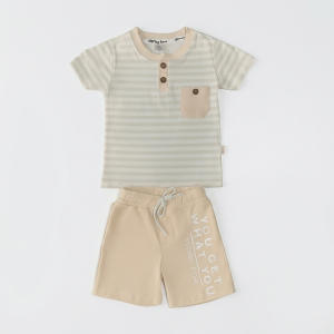 ست تیشرت راه-راه و شلوارک پسرانه